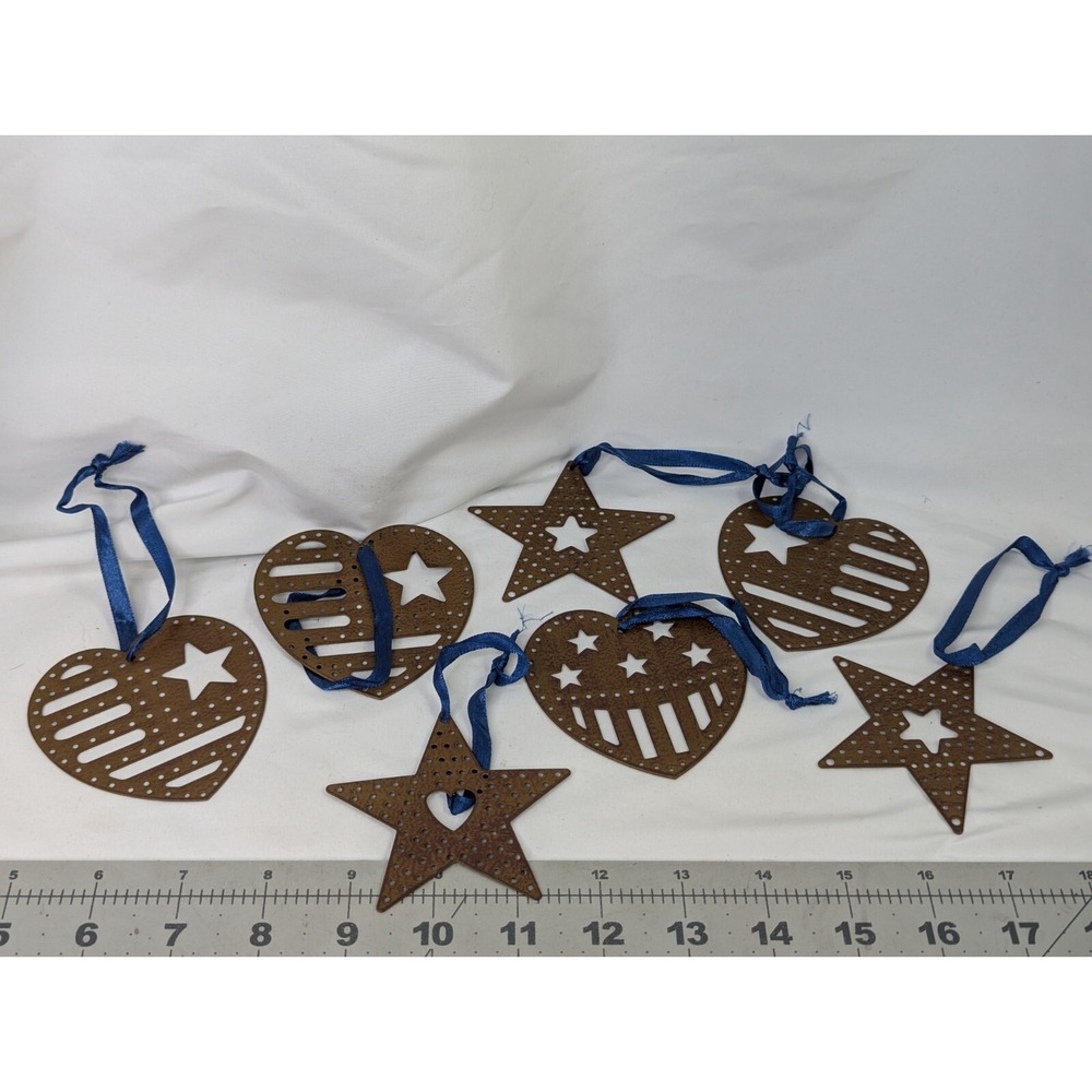Lillian Vernon Americana Ornament Lot Metal‎